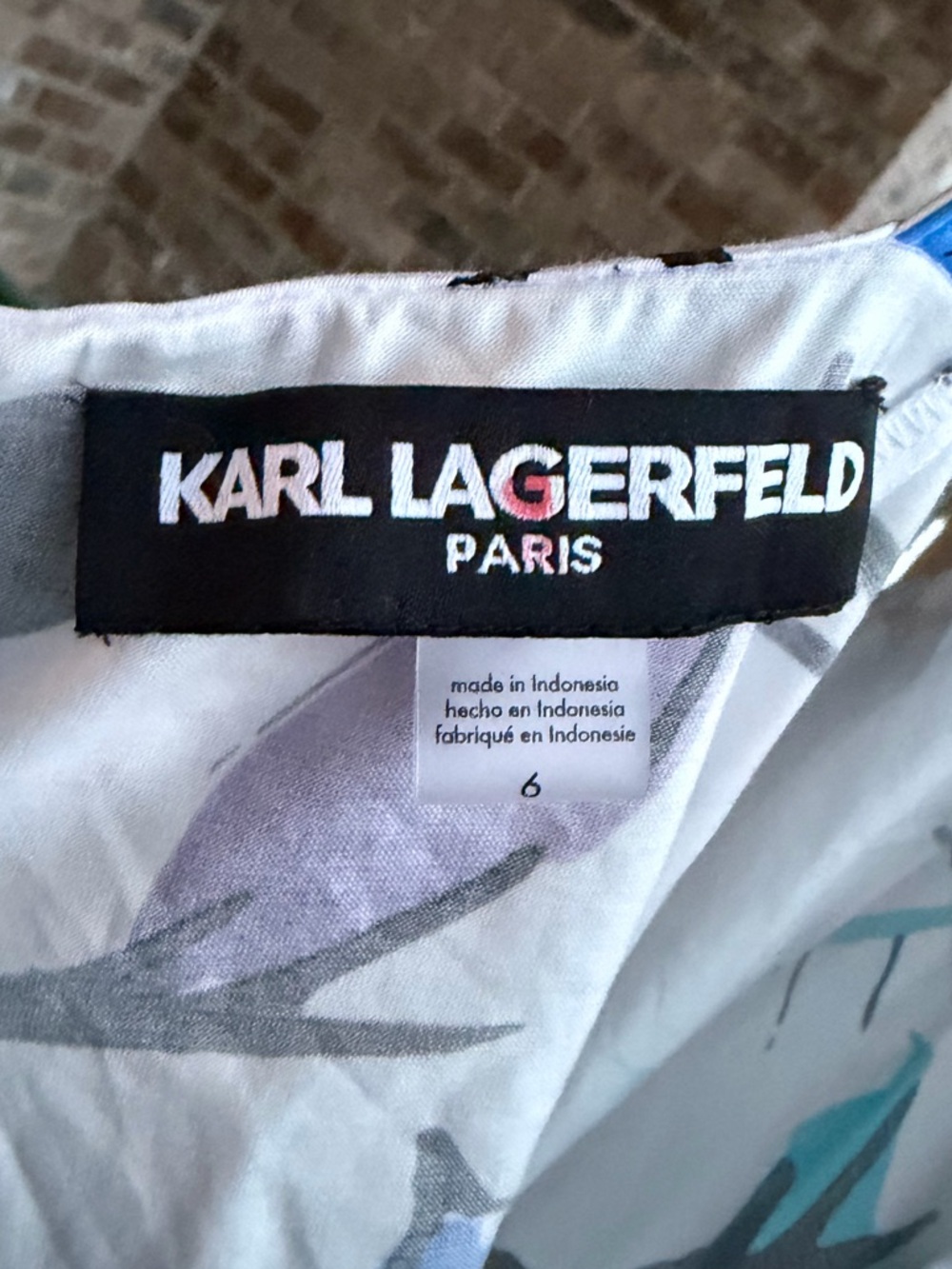 🆕🌸🦋Karl Lagerfeld Paris Floral Midi Cotton Pockets Dress White Summer Size4 6 12 - Picture 17 of 17